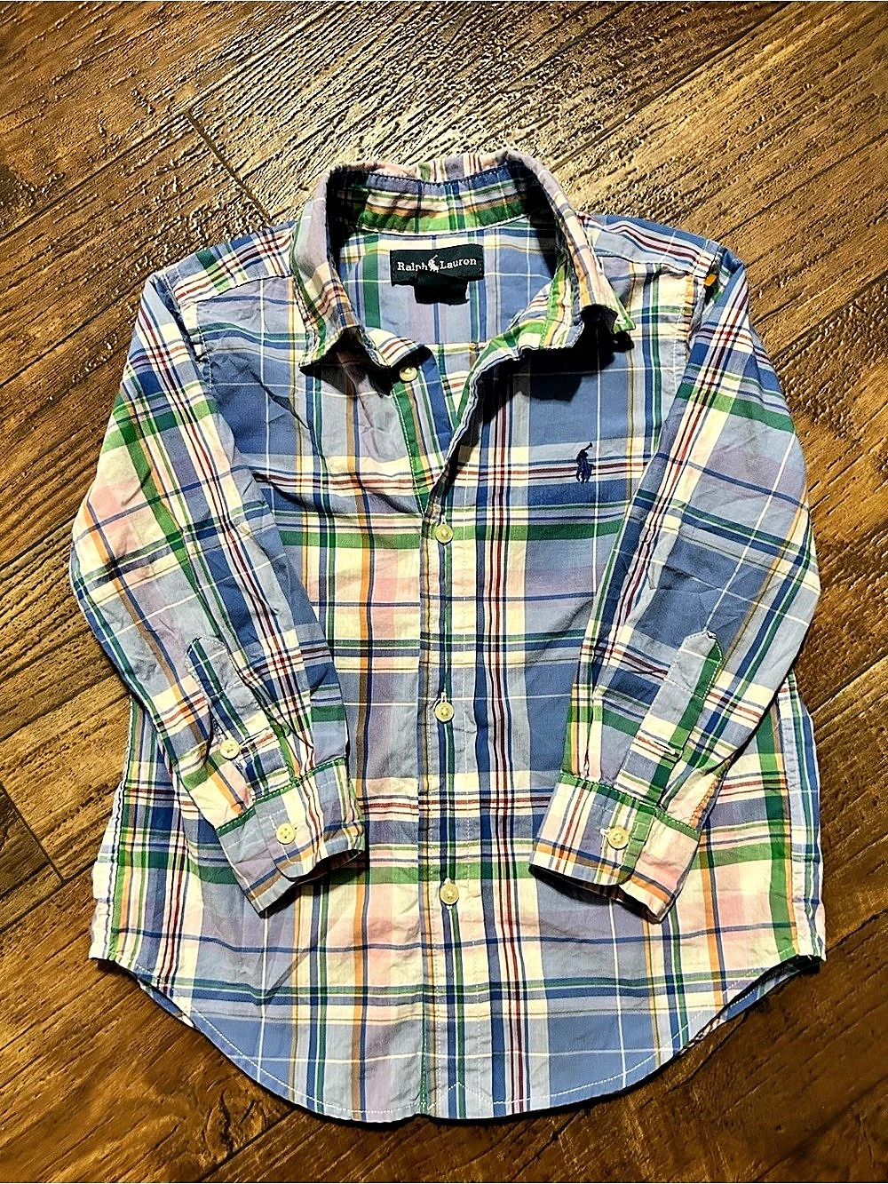 Ralph Lauren Boys’ Size 3T Plaid Button Down